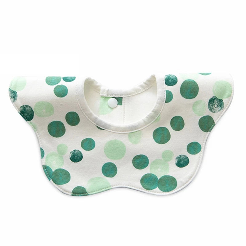 Baby Bib Round Petal Printed Cotton Saliva Towel 360 Degree Rotation Burp Cloth