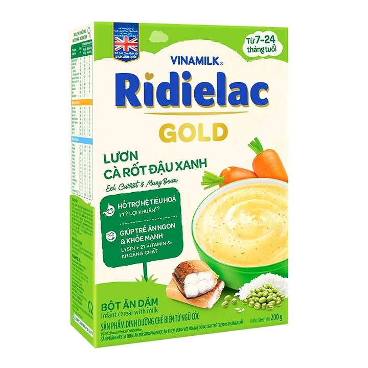 RIDIELAC Gold Vinamilk baby cereal powder with all flavors (200g paper box)