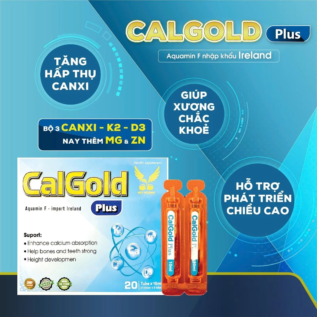 Calgold Plus organic calcium helps increase height, strong bones and teeth (20 tubes)