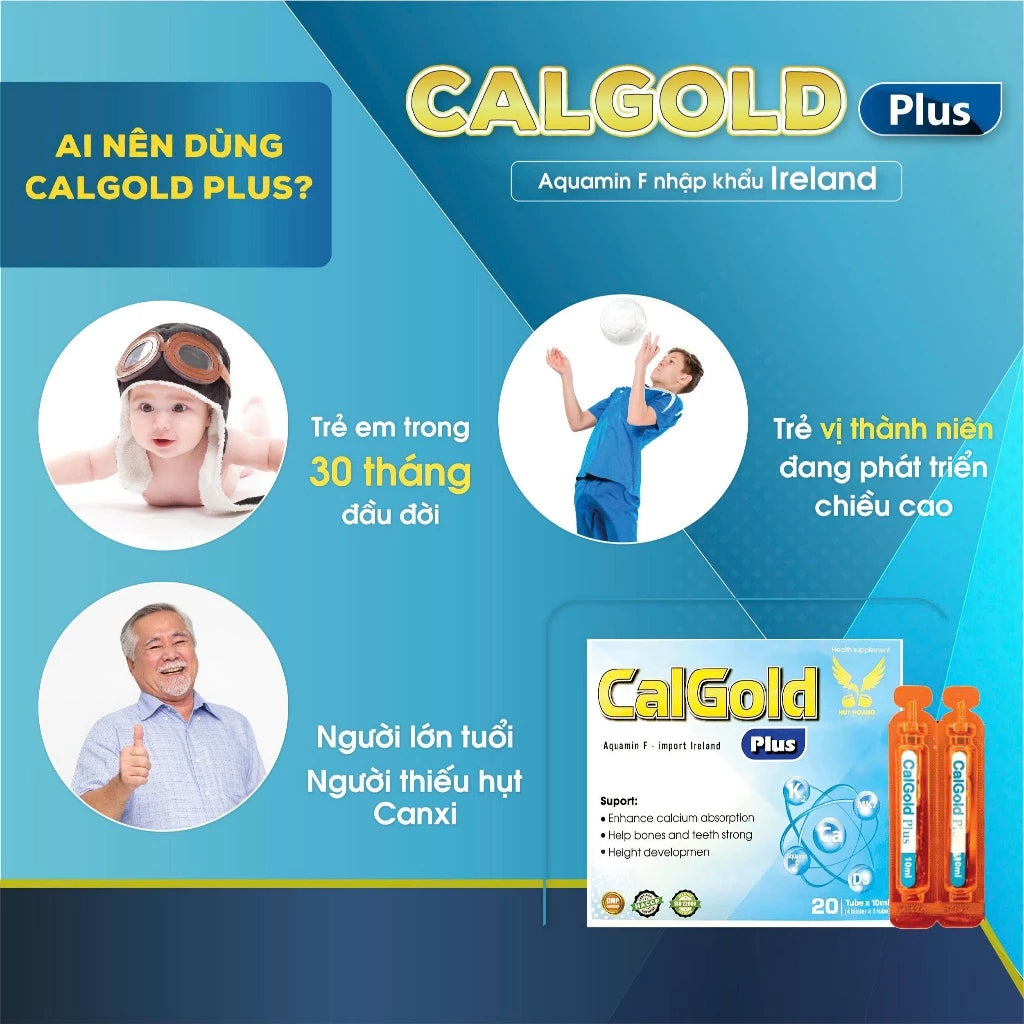 Calgold Plus organic calcium helps increase height, strong bones and teeth (20 tubes)