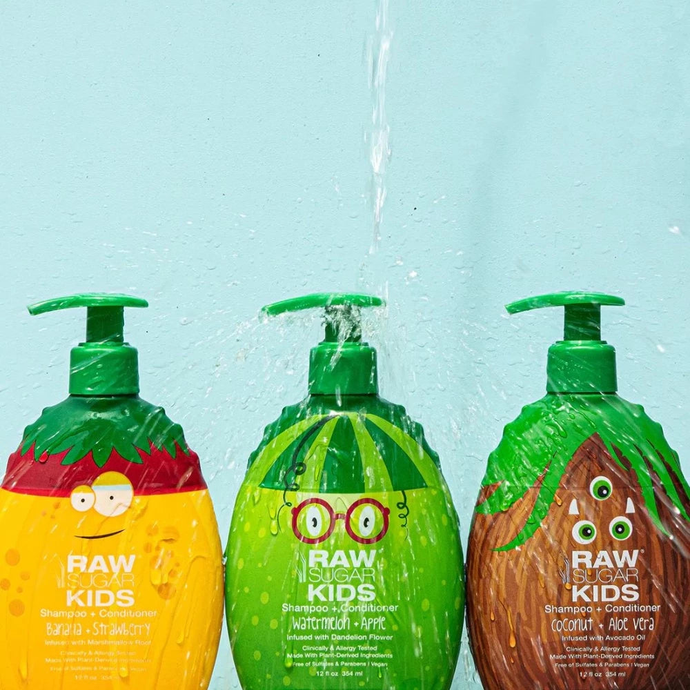 Raw Sugar Kids Foaming Soap and Imported Shampoo and Conditioner