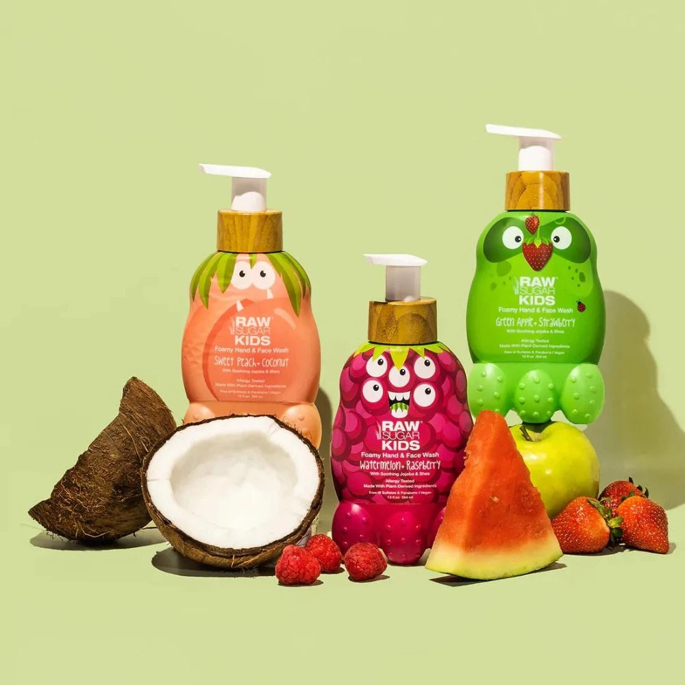 Raw Sugar Kids Foaming Soap and Imported Shampoo and Conditioner