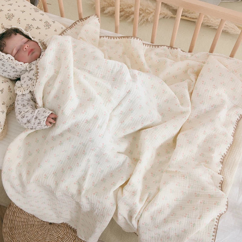 Children 4-layer gauze cover blanket baby air conditioning blanket nap blanket