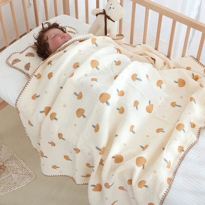 Children 4-layer gauze cover blanket baby air conditioning blanket nap blanket