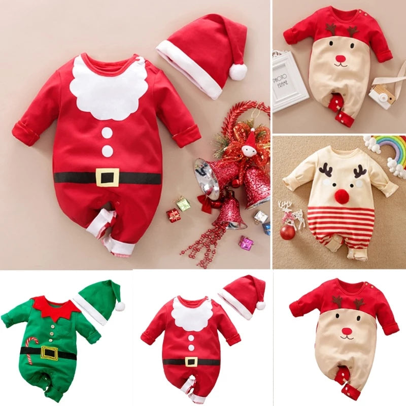 Baby Long Sleeve Jumpsuit Winter Autumn Infant Jumpsuit Christmas Holiday Outfits