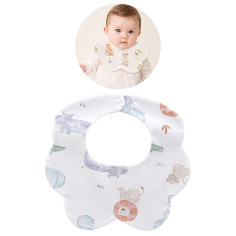 Baby Bib with Lovely Patterns for Newborns, Two-Layer Bib