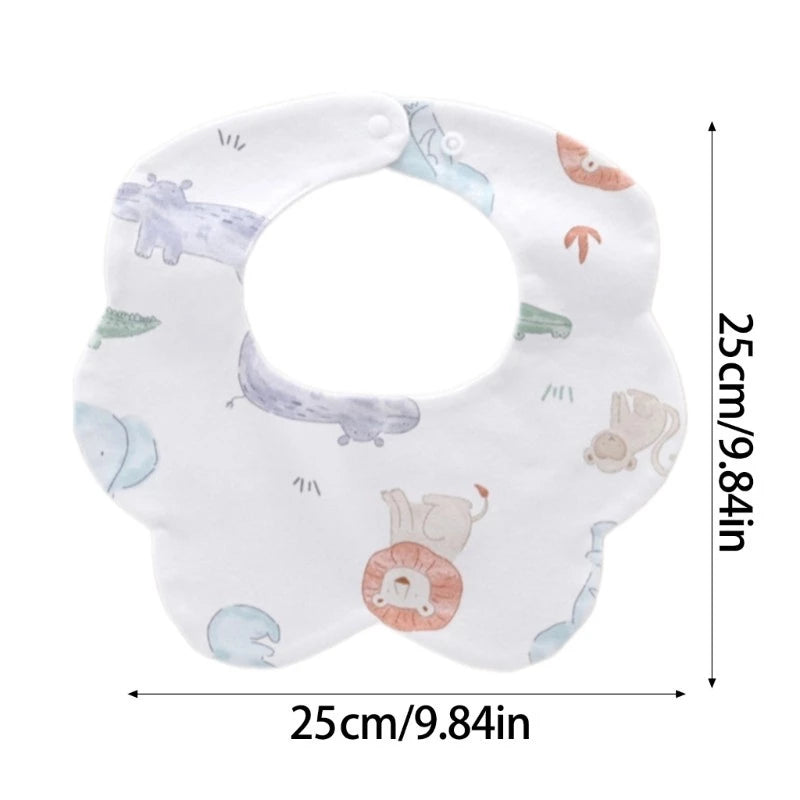 Baby Bib with Lovely Patterns for Newborns, Two-Layer Bib