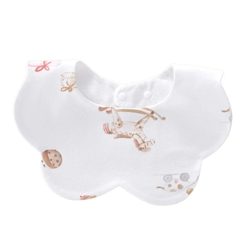 Baby Bib with Lovely Patterns for Newborns, Two-Layer Bib