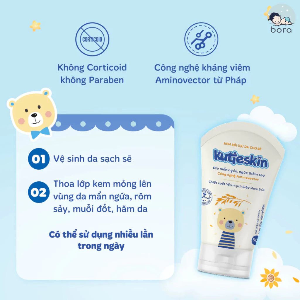 Kutieskin 30g cream provides comprehensive baby skin care, moisturizes, reduces eczema, soothes skin and itching