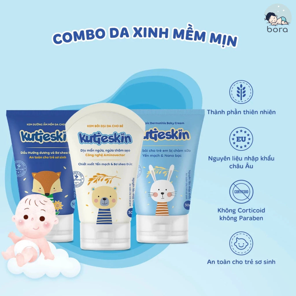 Kutieskin 30g cream provides comprehensive baby skin care, moisturizes, reduces eczema, soothes skin and itching