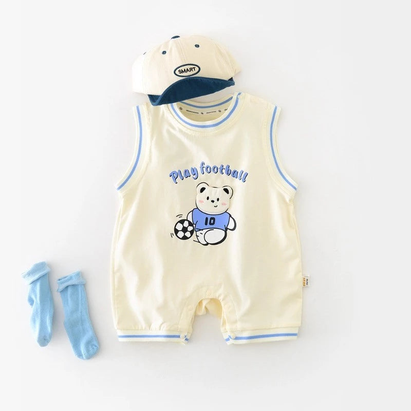 Summer Sleeveless Bodysuit Baby Boy Girl Cartoon Fashion Romper