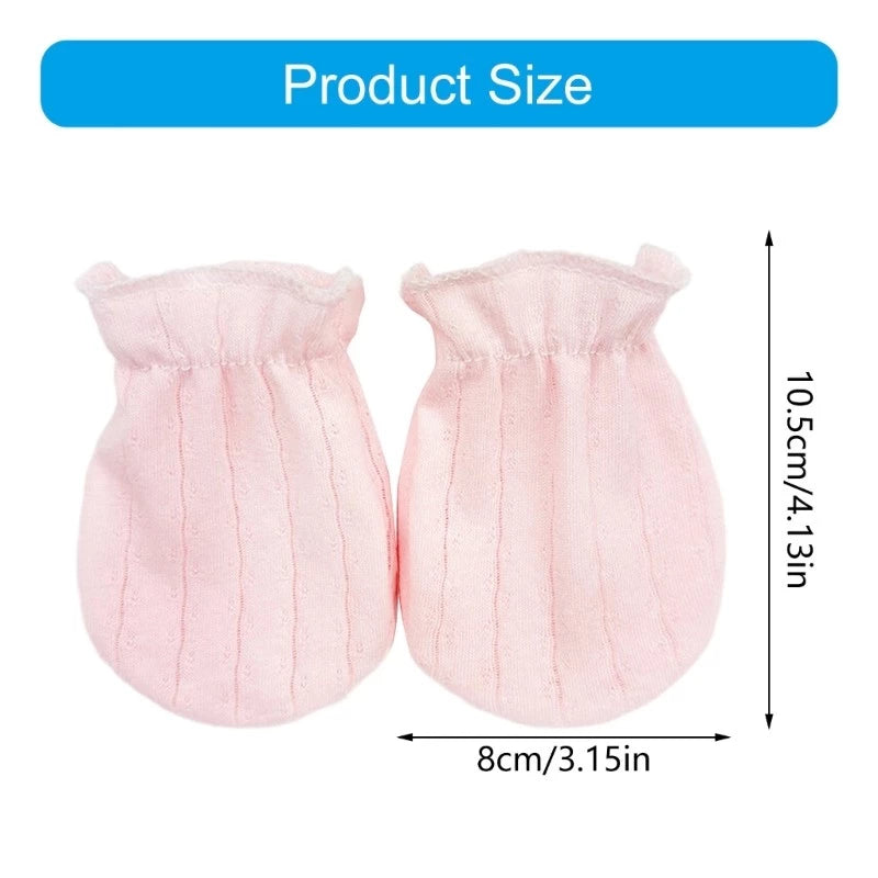 Anti-Scratch Gloves for Newborns Lightweight and Stretchy Cotton Gloves