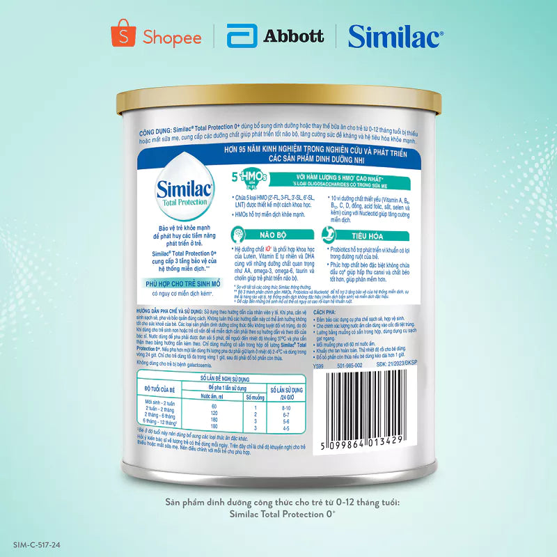 Similac® Total Protection 0+ 380g for babies from 0 - 12 months old (Suitable for babies born by cesarean section)