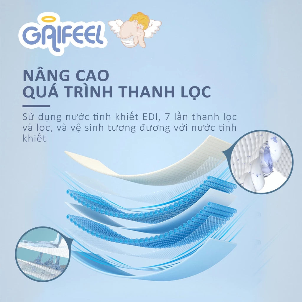 GAIFEEL Baby Wet Wipes Fragrance Free Alcohol Free Parabens Free