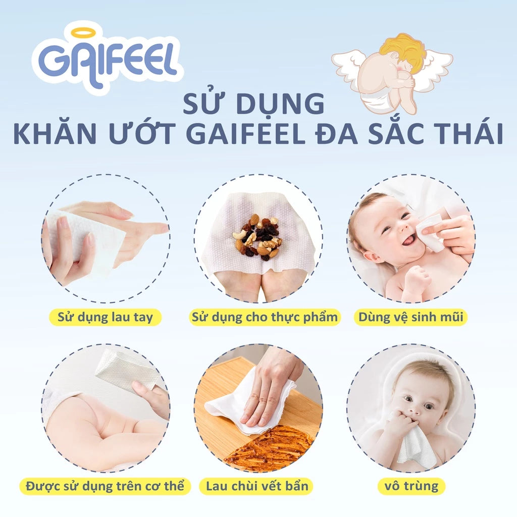GAIFEEL Baby Wet Wipes Fragrance Free Alcohol Free Parabens Free