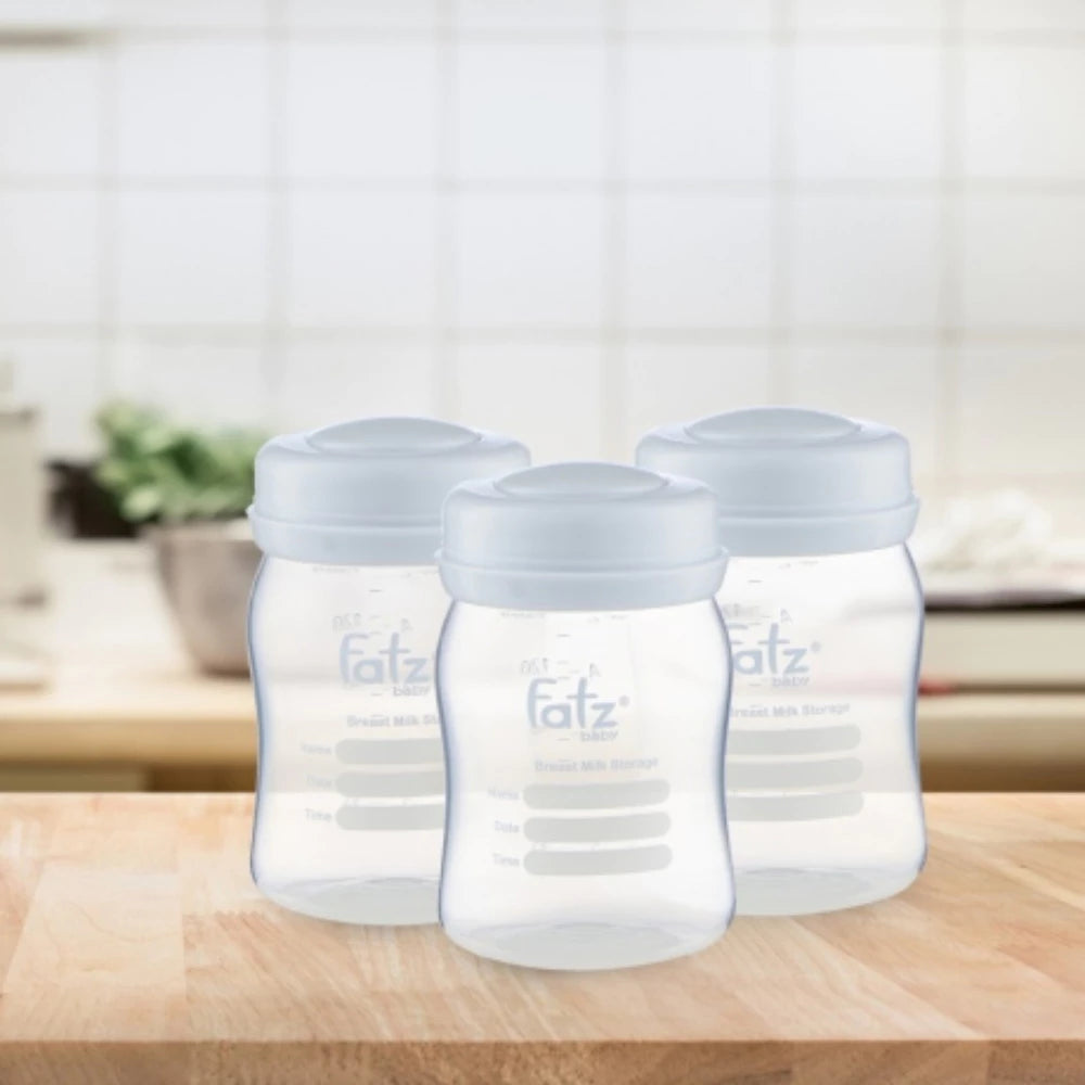 Fatzbaby Milk Storage Bottles Set of 3 Wide Neck Breast Milk Storage Bottles, Easy to Clean FB0120NH 150ml Bottle