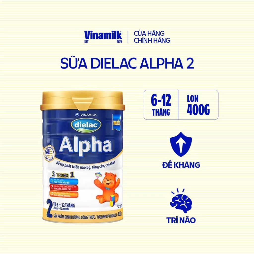 Dielac Alpha 2 Powdered Milk - 400g Tin Box