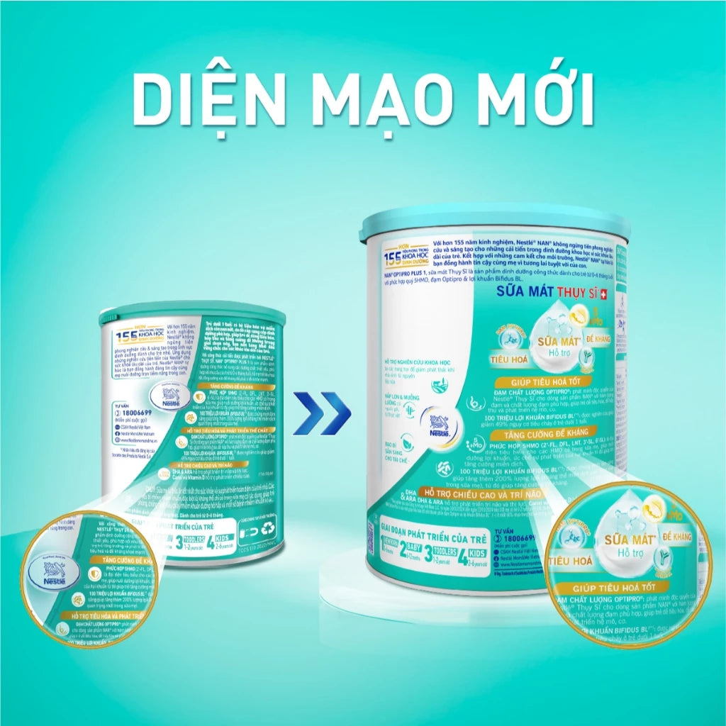 Nestlé NAN OPTIPRO PLUS 1 Powdered Milk 400g/can with 5HMO Made in Switzerland