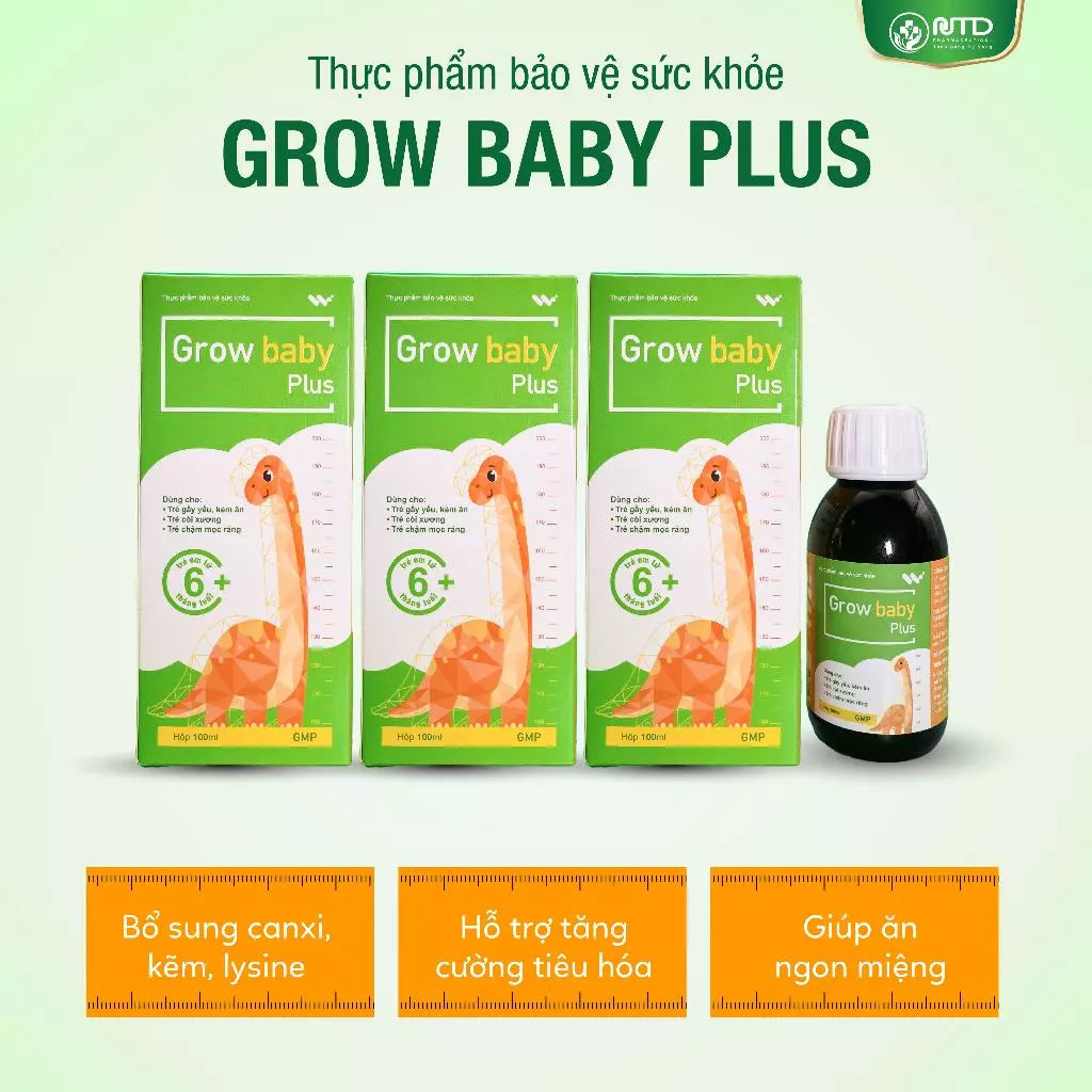 Grow Baby Plus Height Support Syrup – Supplements Calcium, Zinc, Lysine and helps children eat well