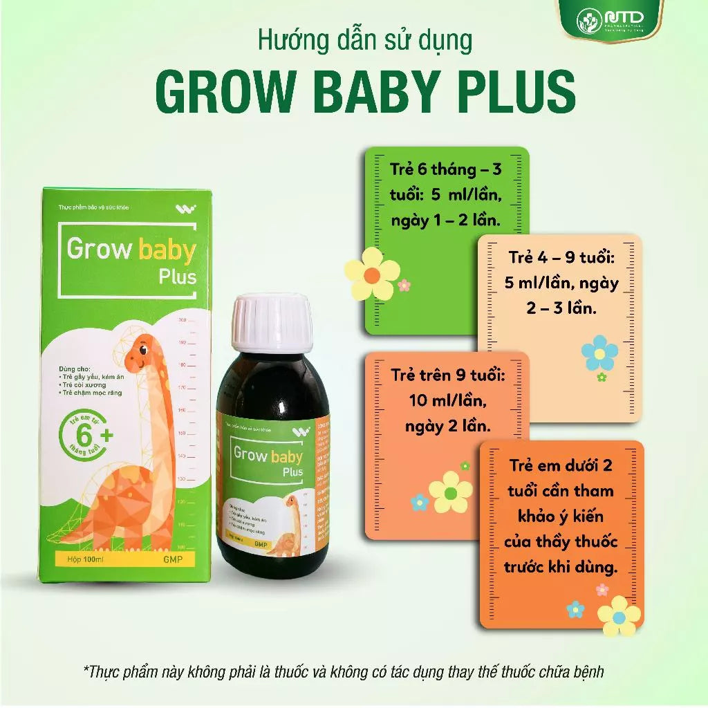 Grow Baby Plus Height Support Syrup – Supplements Calcium, Zinc, Lysine and helps children eat well