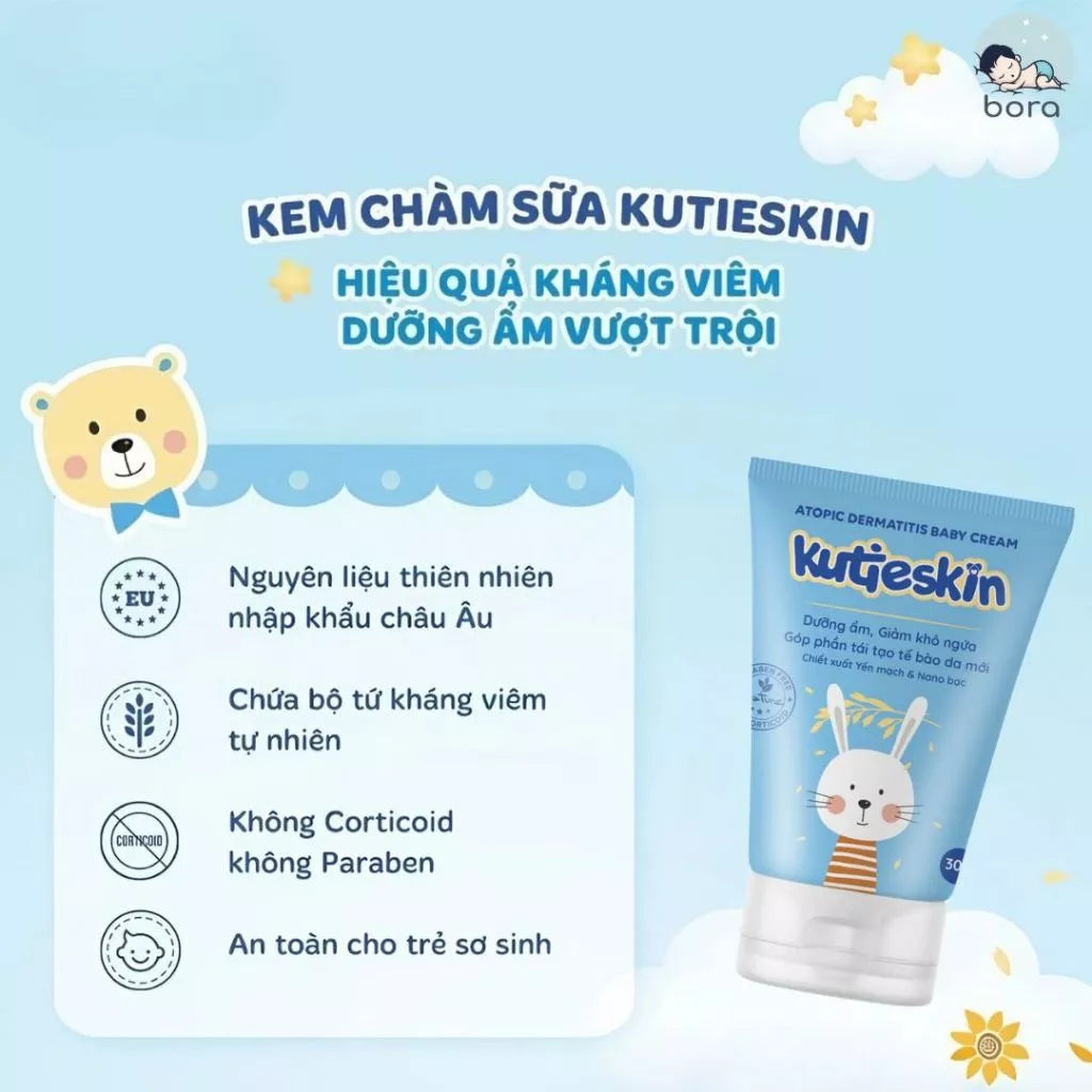 Kutieskin 30g cream provides comprehensive baby skin care, moisturizes, reduces eczema, soothes skin and itching